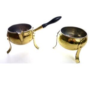 Vintage Made in Sweden Sugar Cream Brass Tea Set Coffee